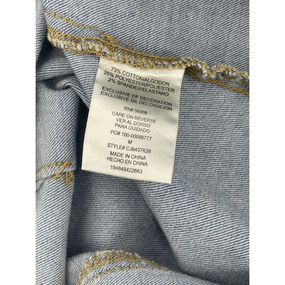 Blue Jean Denim Mini Skirt Button Front Pockets Size Medium Y2K - Picture 11 of 15